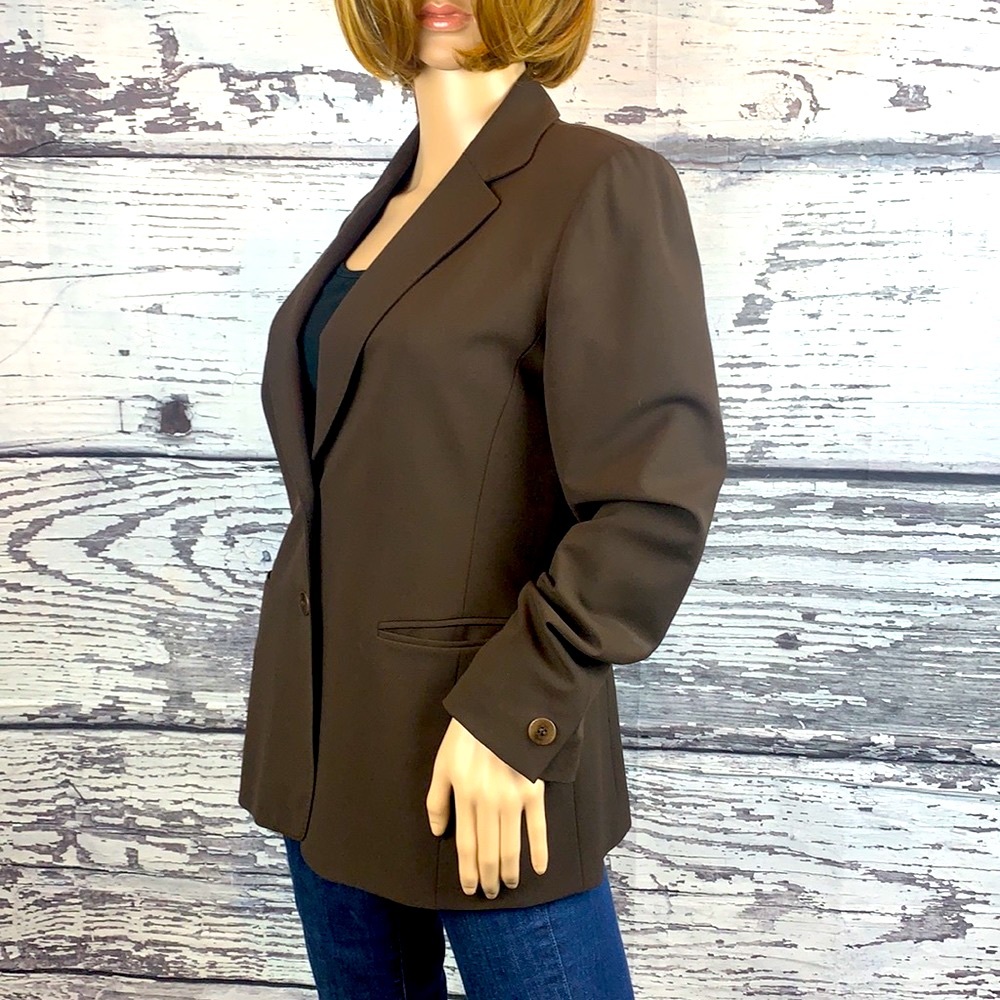 Lafayette 148 Brown Wool Blazer - Size 6 - Picture 2 of 8